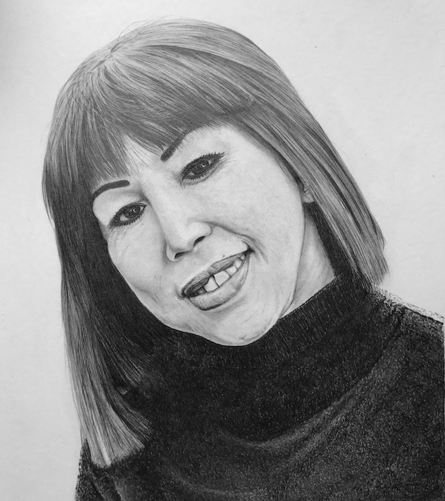 Mark Treick pencil drawings clients wife 